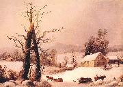 Winter Farmyard and Sleigh, George Henry Durrie